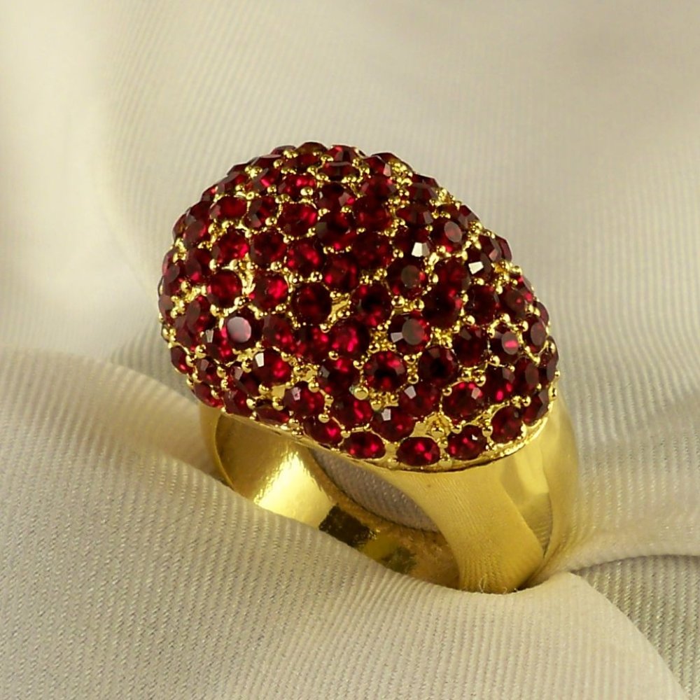 New Hutton Wilkinson Ruby Red Cubic Zirconias Gol… - image 2